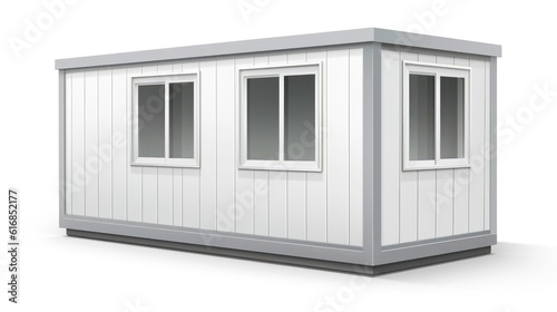 Mobile office buildings or container site office for construction site. Shipping container. Portable house and office cabins,Generative AI illustration