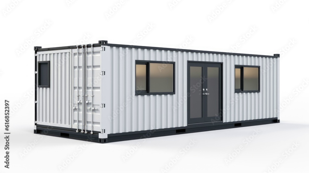 Mobile office buildings or container site office for construction site. Shipping container. Portable house and office cabins,Generative AI illustration Mobile office buildings or container site office for construction site. Shipping container. Portable house and office cabins,Generative AI illustration