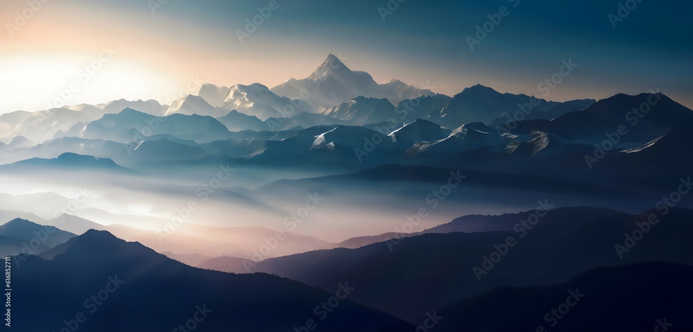 sunrise over the mountains