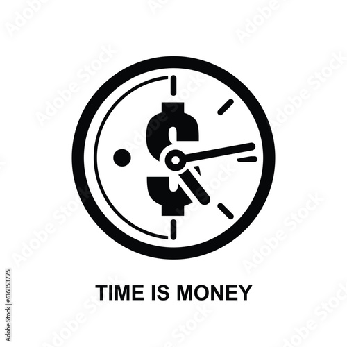 Time is money icon isolated on background vector illustration.