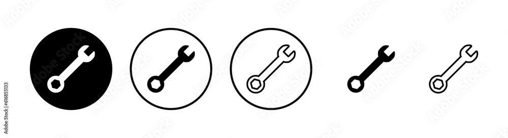 wrench icons set. Wrench vector icon. Spanner symbol wrench icons set. Wrench vector icon. Spanner symbol