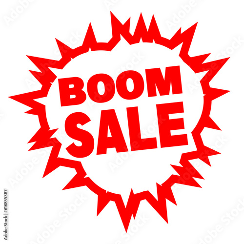 Boom sale stickers illustration design background