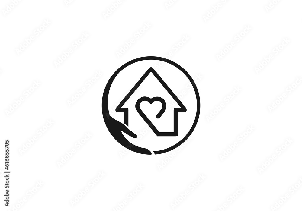 house logo with hands circular template house logo with hands circular template