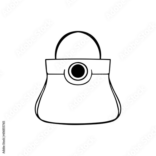 Beautiful doodle woman bag, great design for stickers, fashion journals and for any purposes