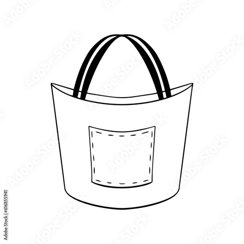 Beautiful doodle woman bag, great design for stickers, fashion journals and for any purposes