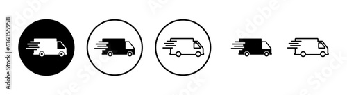 Delivery Icons set. Fast Delivery Icon. Fast shipping delivery truck. Truck icon delivery