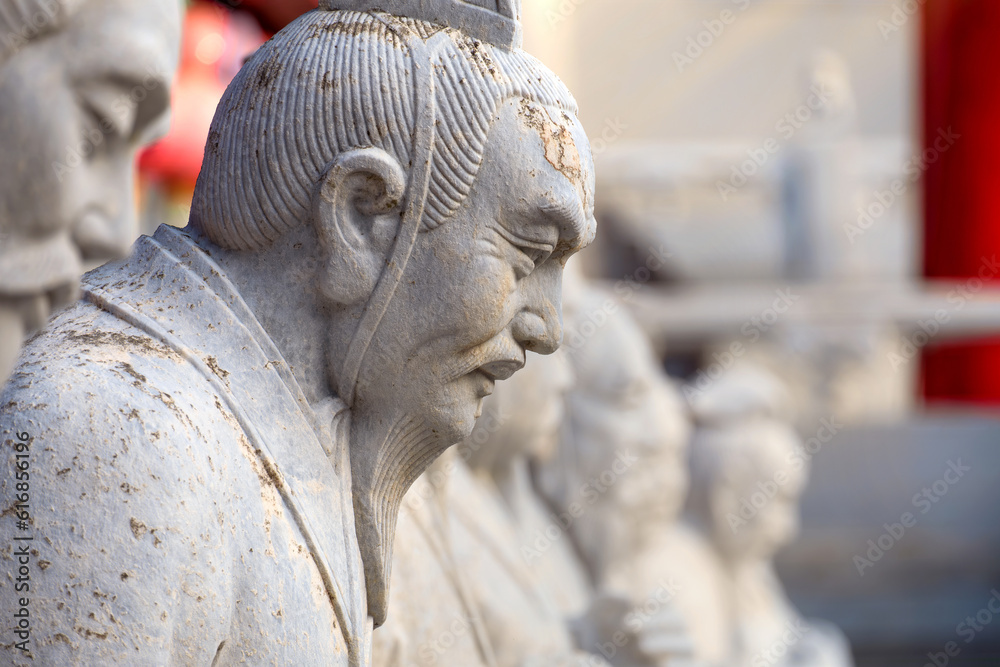 Nagasaki, Japan - Nov 28 2022: Confucius Shrine (Koshi-byo) built in 1893 by Nagasaki's Chinese community dedicated to the revered Chinese philosopher Confucius in Japan