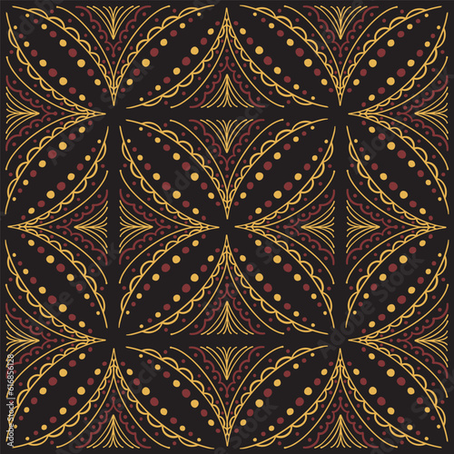 Vintage arabic pattern on black background