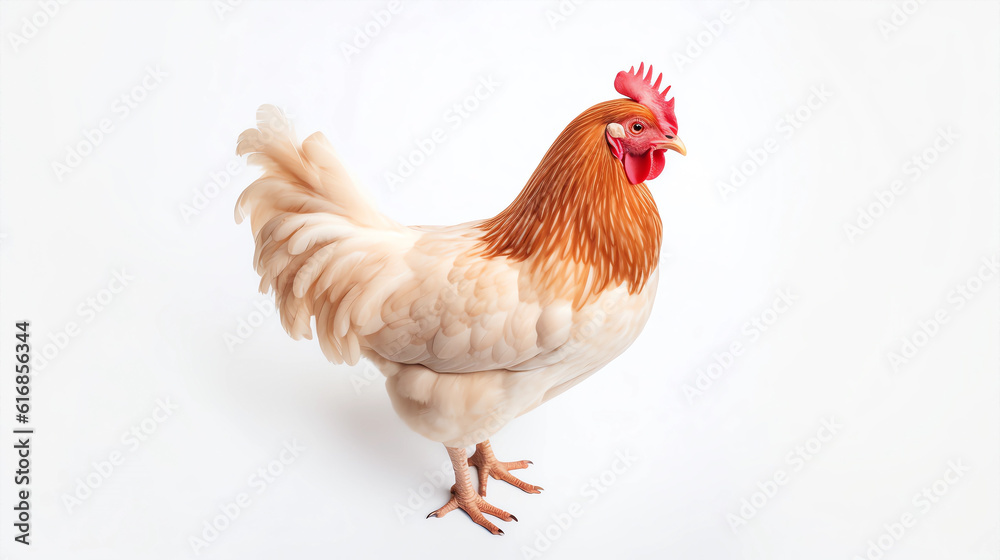 A chicken on a white background
A chicken on a white background
