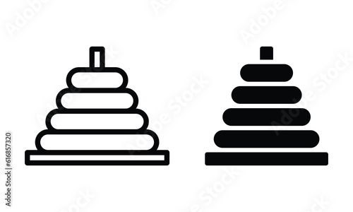 Ring stacker icon with outline and glyph style.