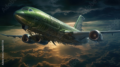 Photo enchantress plane, digital art illustration