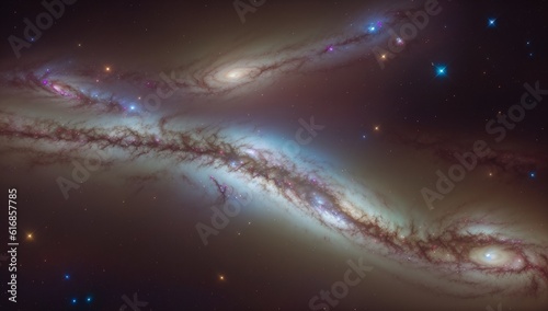 A Picture Of A Detailed View Of Two Spiral Galaxy Like Objects AI Generative