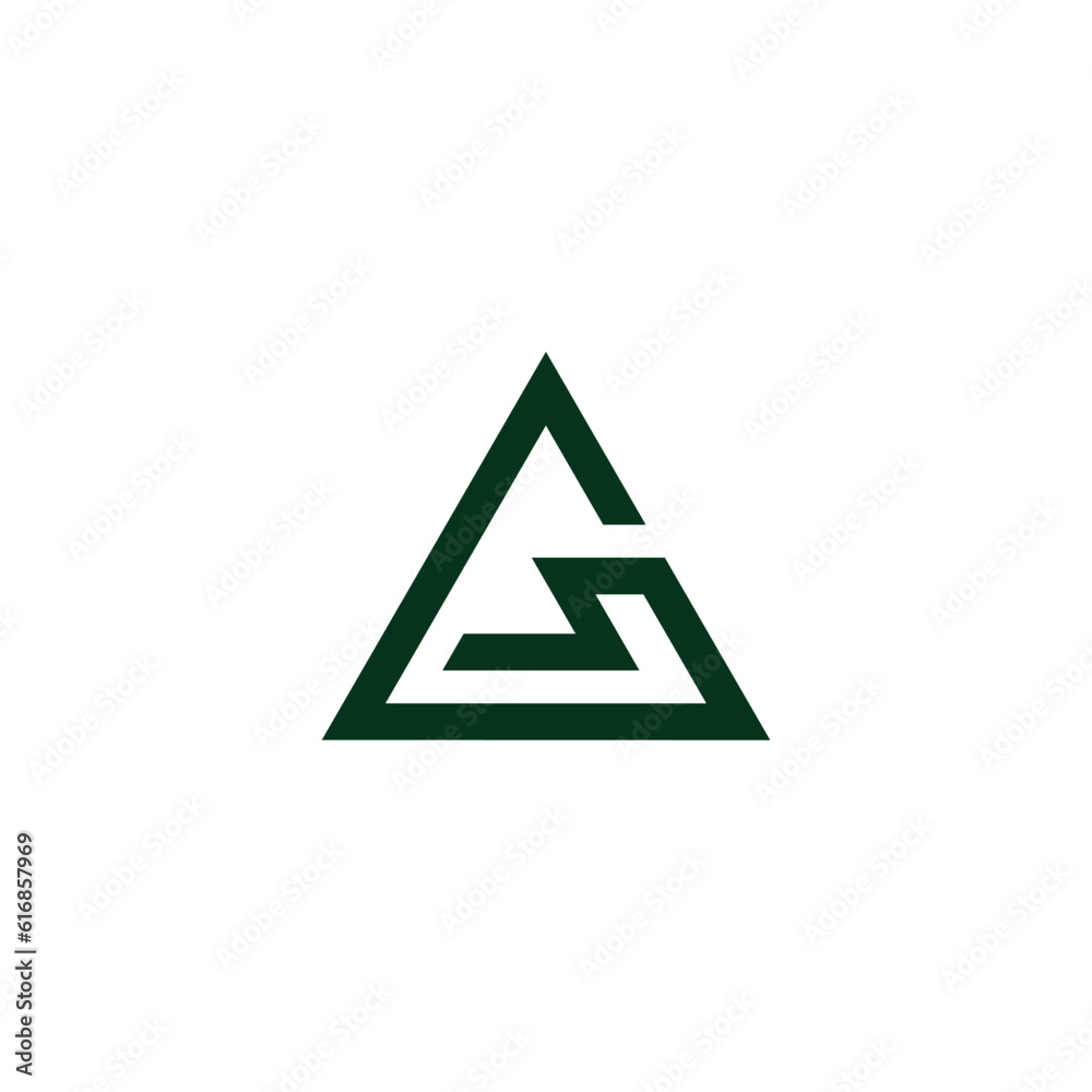 triangle letter gs simple geometric line logo vector triangle letter gs simple geometric line logo vector