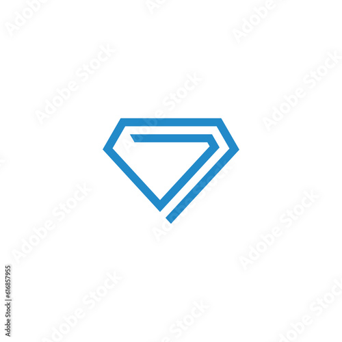 Free Download number 7 blue diamond geometric line logo vector - GFXLoad