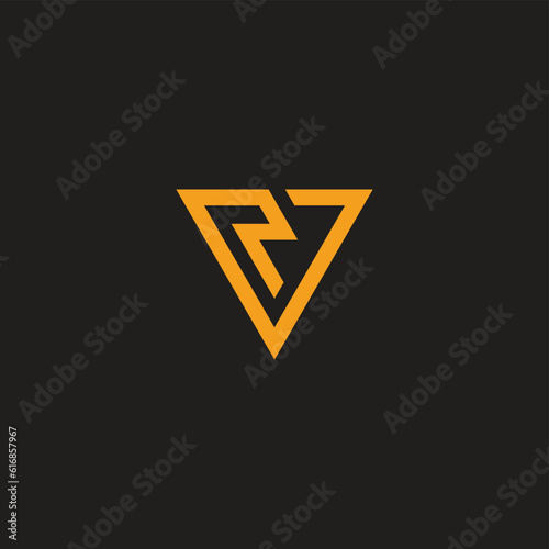 letter vn bolt triangle electric logo vector photo