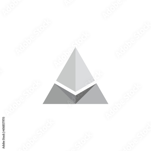 triangle 3d shadow flat logo vector