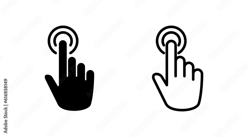 hand click icon vector. clicking finger icon. pointer icon hand click icon vector. clicking finger icon. pointer icon