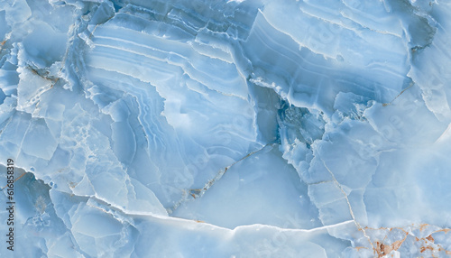 Фотография Blue Onyx Crystal Marble Texture with Icy Colors, Polished Quartz Stone Background, It Can Be Used For Interior-Exterior Home Decoration and Ceramic Tile Surface, Wallpaper