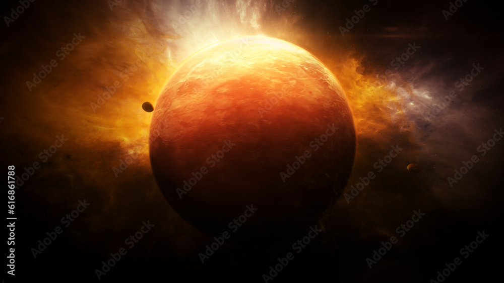 Planet Venus at  Nebula In The Space
