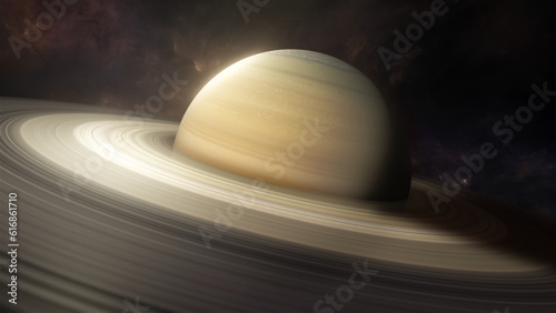 Saturn Planet In The Space Closeup 