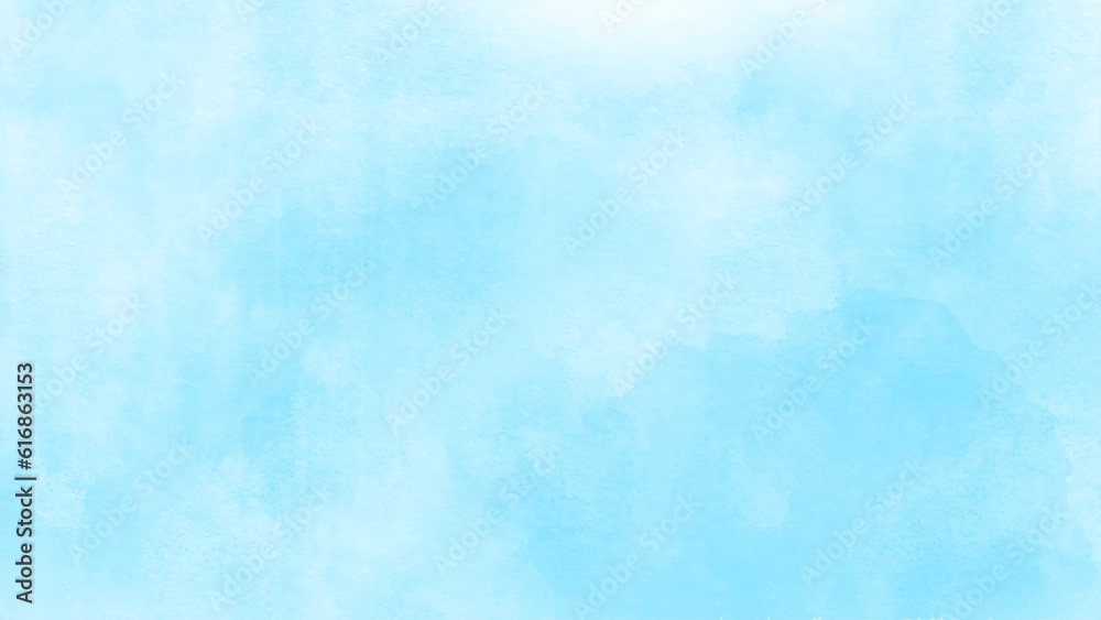 Obraz premium Hand painted blue sky and clouds, abstract watercolor background. Creative grunge light sky blue shades watercolor background. Modern aquarelle paint paper textured canvas for design, card template.