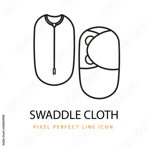 Swaddle Cloth Icon Line Art Pixel Perfect Infant Baby Toddler