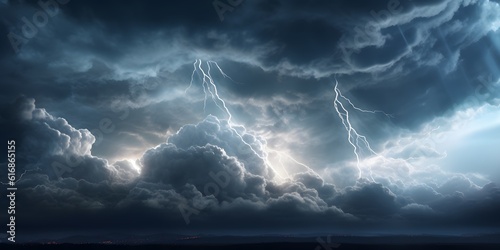 rain clouds with lightening