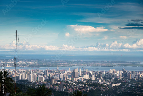 Cebu City,Hilltop view from the Temple of Leah,Cebu Island,Philippines. photo