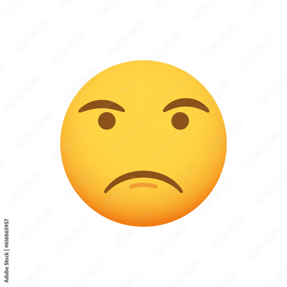 Upset emoticon. Vector emoji smiley icon illustration Upset emoticon. Vector emoji smiley icon illustration