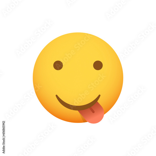 Smiley happy sticking out his tongue. Vector emoticon emoji yellow icon.