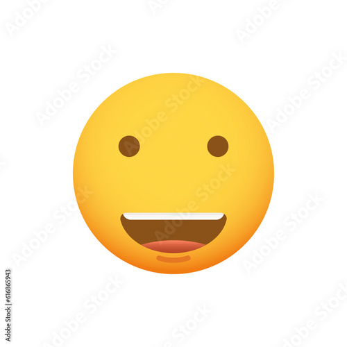 Emoticon character very happy and smiling. Smiley emoji vector icon