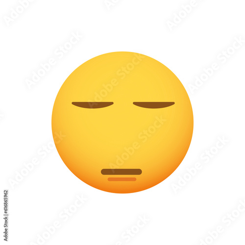 Emoticon expressing boredom or disapproval. Vector emoji smiley icon illustration