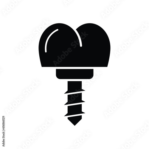 Tooth implant icon design, stomatology and dental, isolated on white background. vector illustration