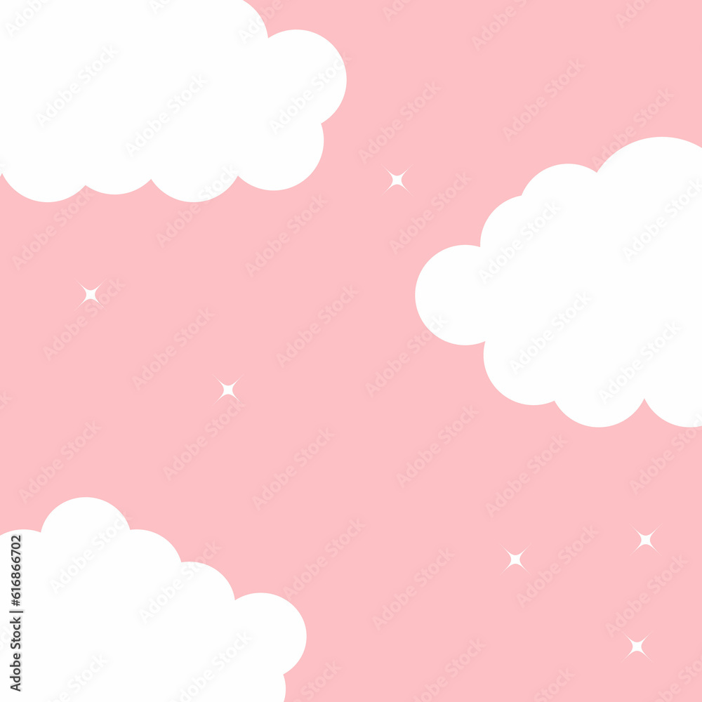 pink background with clouds