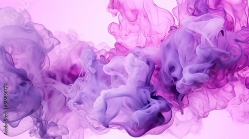 A modern abstract background with lavender liquid and smoke effects. (Illustration, Generative AI)