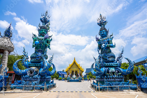 Konstfotografi Rong Sua Ten temple or Blue temple in Chiang Rai Province, Thailand