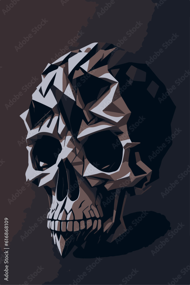 a silhouette design of a skull t shirt art 3D vector