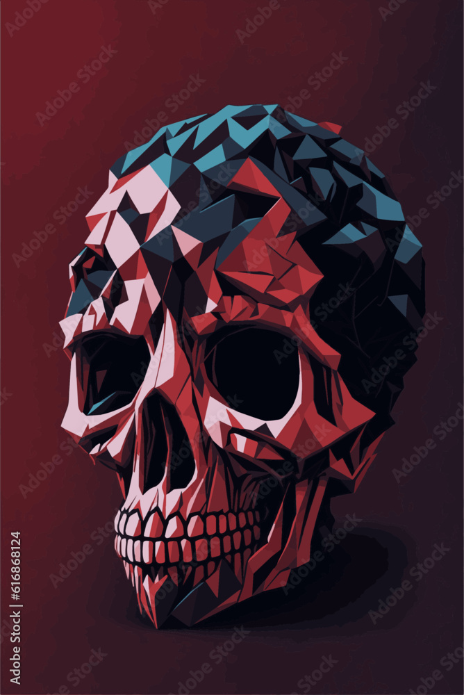a silhouette design of a skull t shirt art 3D vector