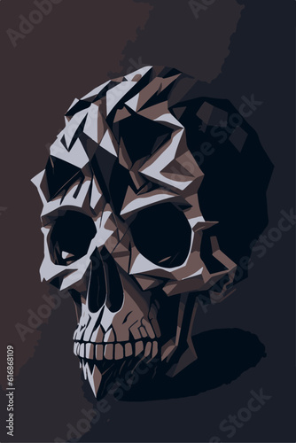 Obraz na płótnie a silhouette design of a skull t shirt art 3D vector w salonie