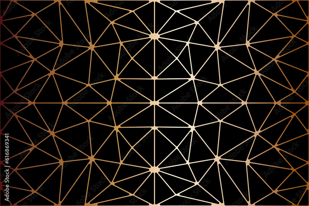 Mosaic of tile pattern. Design triangle line gold on black background. Design print for illustration, texture, textile, wallpaper, background. Set 4 Mosaic of tile pattern. Design triangle line gold on black background. Design print for illustration, texture, textile, wallpaper, background. Set 4