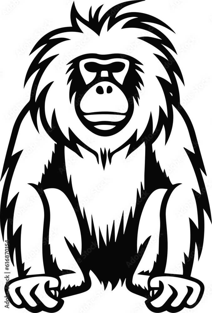 Baboon Logo Monochrome Design Style