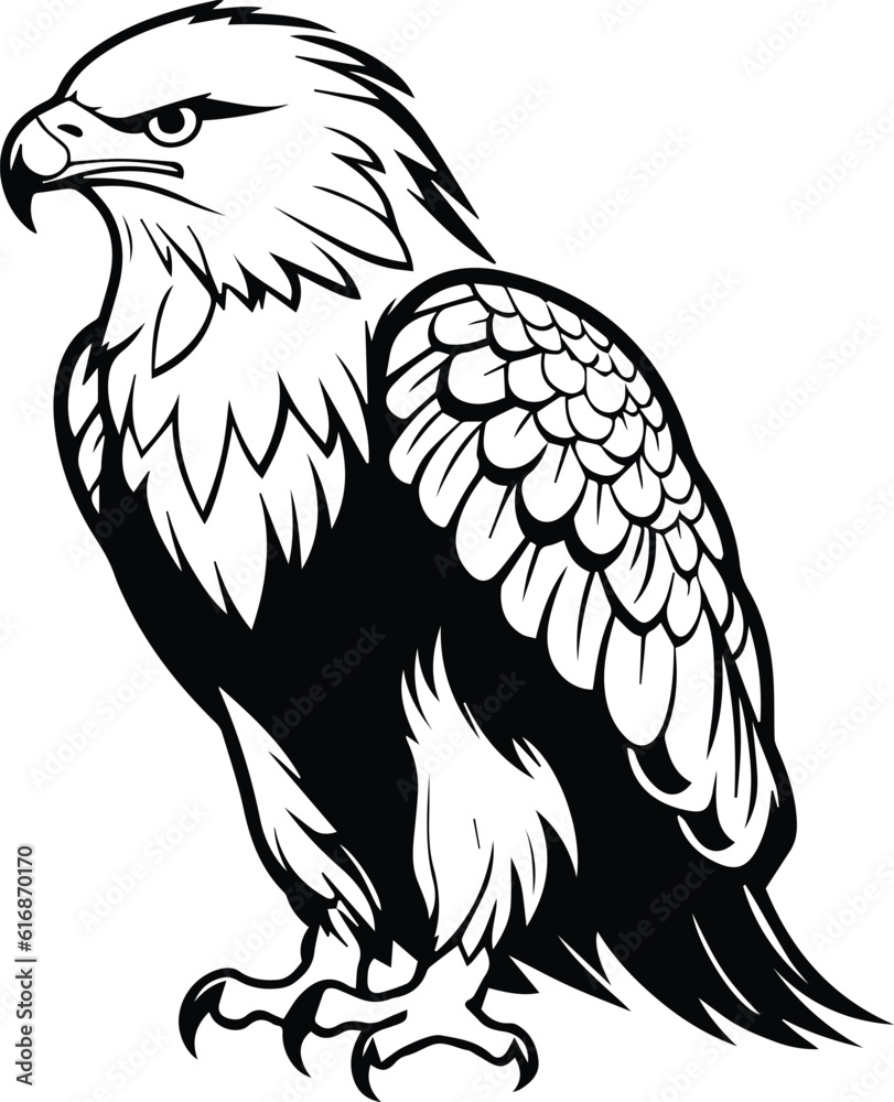 Bald Eagle Logo Monochrome Design Style