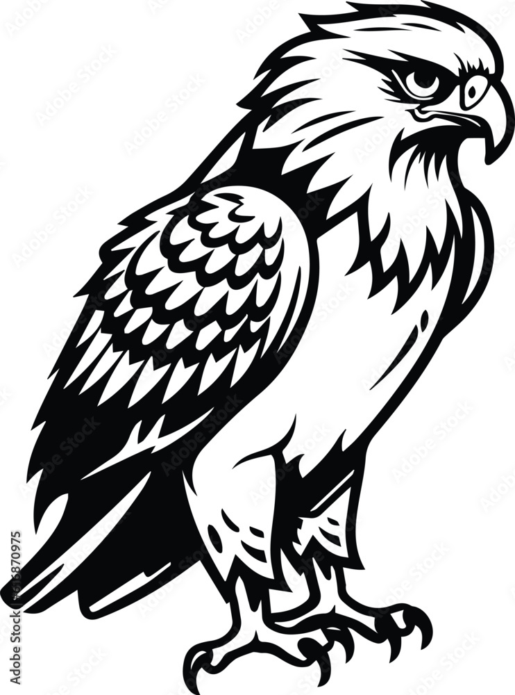 Falcon Logo Monochrome Design Style