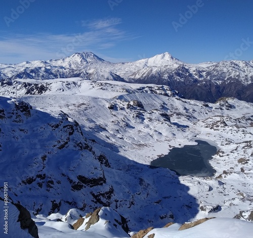 snow covered mountains