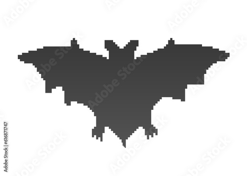 Bat silhouette illustration of pixel art