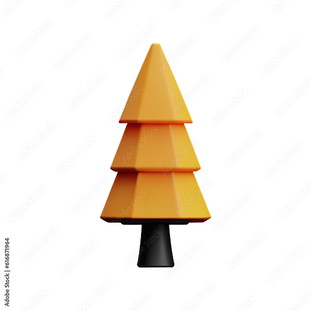 tree in halloween theme, 3d render plastic style - generative ai. tree in halloween theme, 3d render plastic style - generative ai.