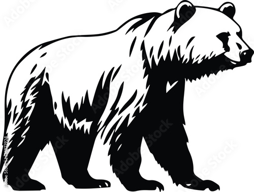 Kodiak Bear Logo Monochrome Design Style photo