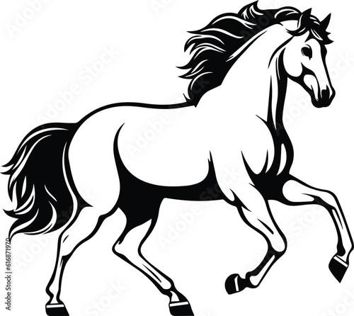 Horse Logo Monochrome Design Style