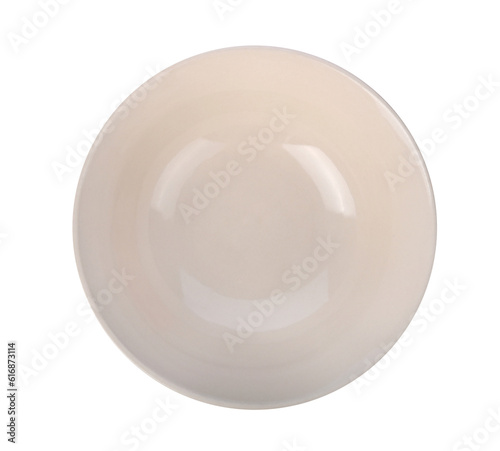 Beige ceramic bowl or ramekin on transparent png