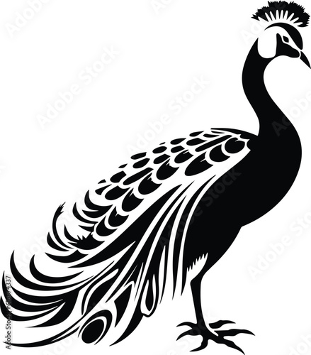 Peacock Logo Monochrome Design Style